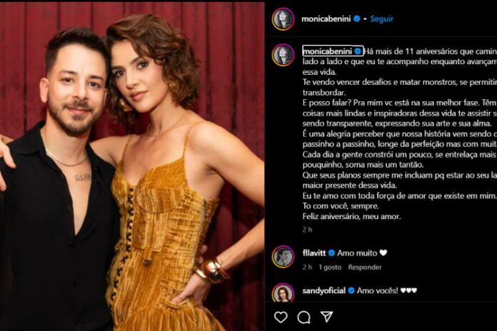 A declaração de Monica para Junior (Reprodução: Instagram)