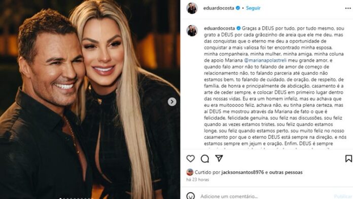 Post de Eduardo com Mariana