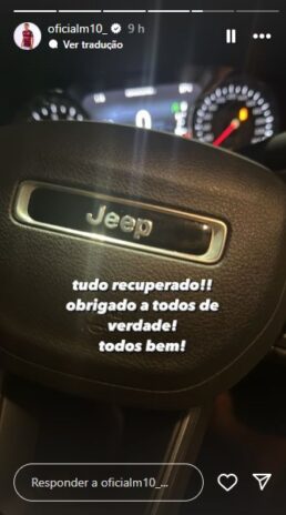 Post de Matheus, do Flamengo