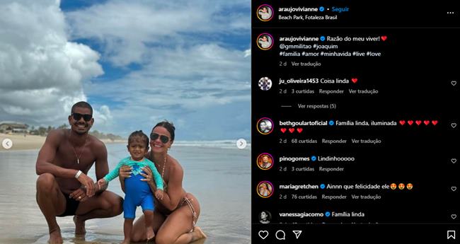 Publicação de Viviane Araújo Foto Instagram