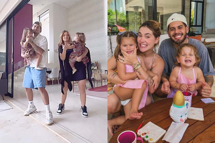 Virginia posta vídeo com Zé Felipe e as filhas dançando, e brinca: “Não vão durar um mês”