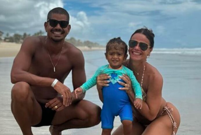 Viviane, Joaquim e o companheiro Foto Instagram Reprodução