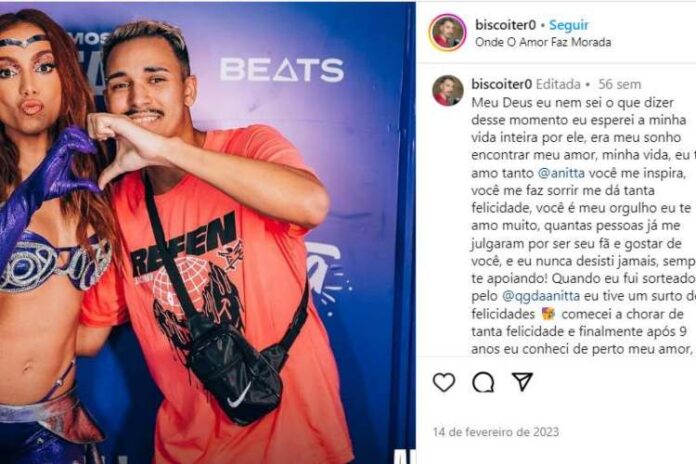 A postagem do fã de Anitta (Reprodução: Instagram)