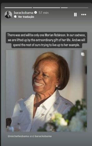 Barack Obama lamentando a morte da sogra (Reprodução: Instagram)