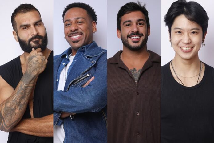 Brenno, Vinigram, Hadad e Cel em A Grande Conquista 2 - Foto: Antonio Chahestian / Edu Moraes / Record