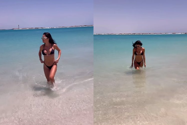 Bruna Biancardi ostenta corpão sarado em biquíni e recebe elogios