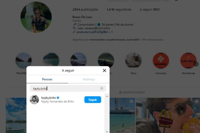 Bruno ainda segue o Kayky (Reprodução: Instagram)