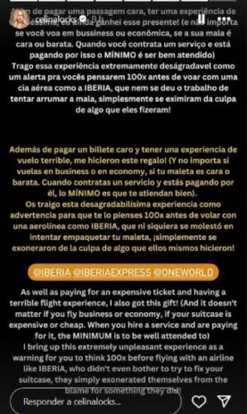 Celina Locks (7) O desabafo de Celina na rede social (Reprodução: Instagram)