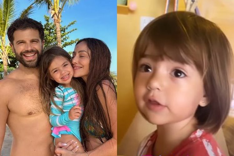 Sabrina Sato encanta com vídeo de Zoe parabenizando o papai, Duda Nagle