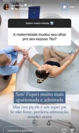 Gabi Luthai interagindo com a pessoa que fez a pergunta (Reprodução: Instagram)