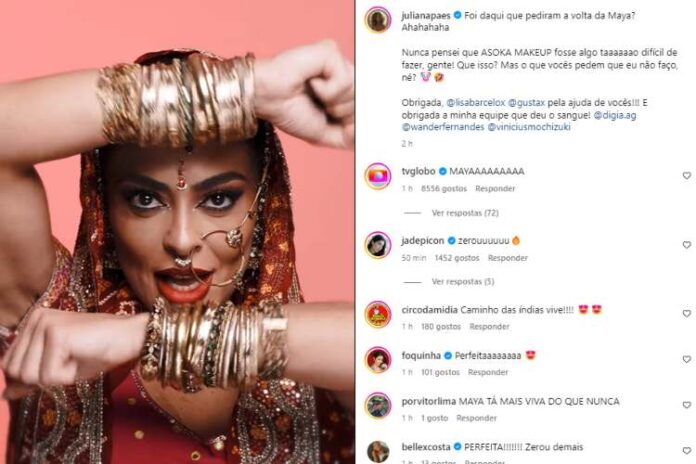 Juliana Paes atendendo os fãs e revivendo Maya (Reprodução: Instagram)