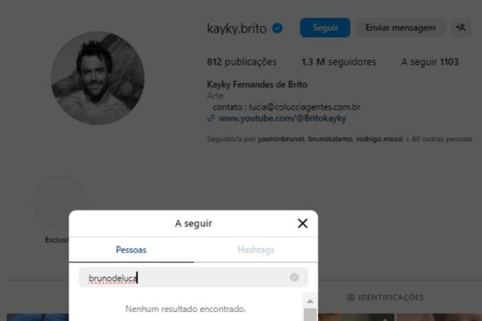 Kayky não segue mais o Bruno (Reprodução: Instagram)