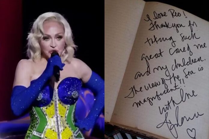 Madonna deixa carta no Copacabana Palace