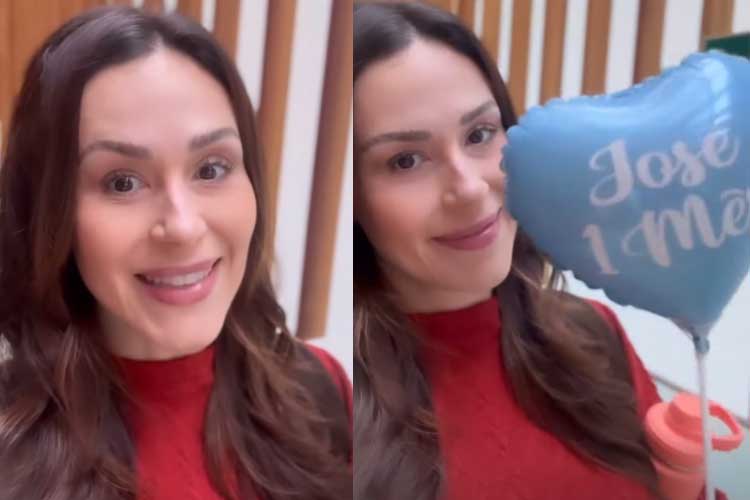 Nadja Haddad comemora o 1º mês do filho José e faz reflexão: ‘Gratidão’