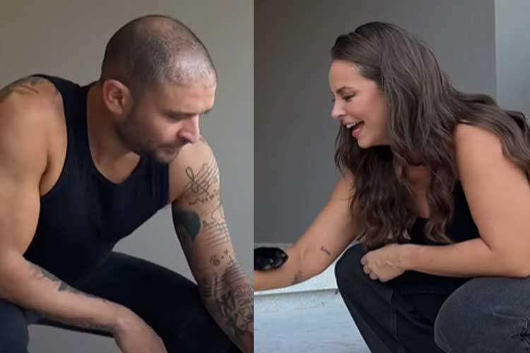 Paolla Oliveira e Diogo Nogueira registram momento fofo com cachorro e reação viraliza: ‘Alegrar nossas vidas’
