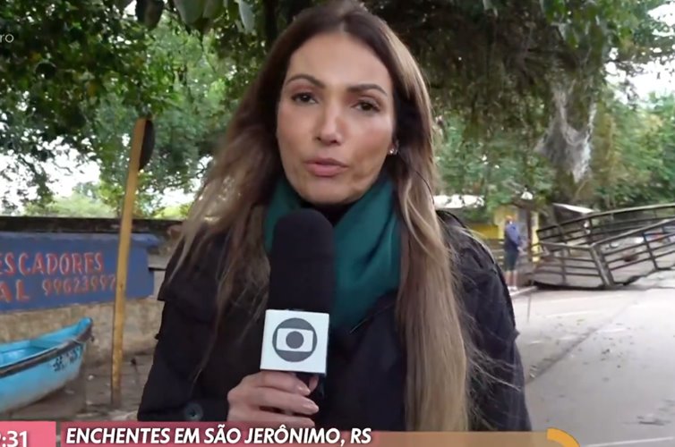 Ao vivo no ‘Encontro’, Patrícia Poeta caminha por ruas de sua cidade natal após tragédia no RS