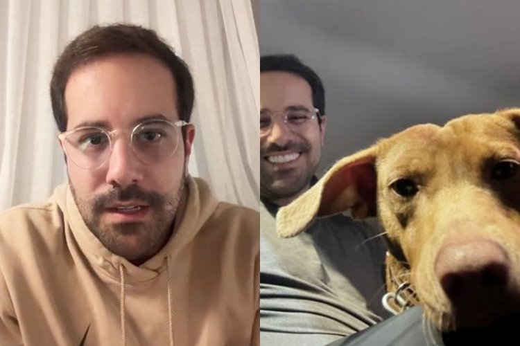 Paulo Mathias, do ‘Chega Mais’, posa com pet adotado no RS: “amizade”