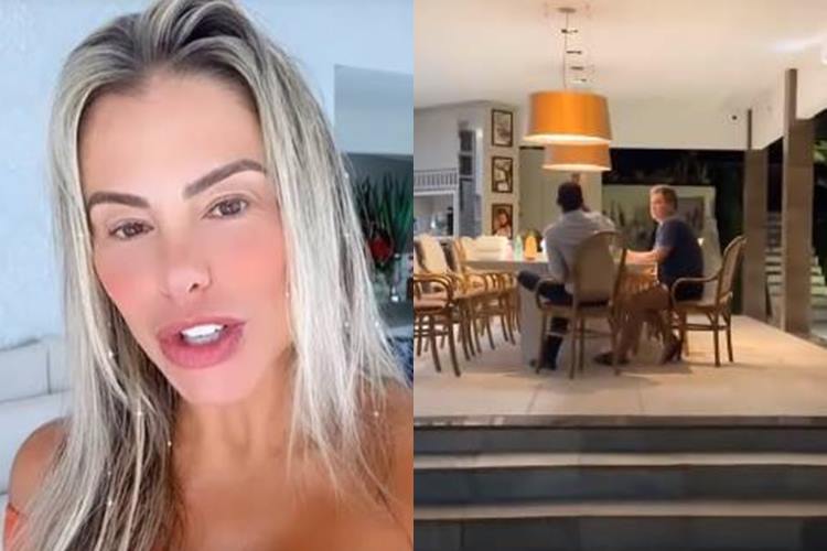 Poliana Rocha pega Leonardo no pulo dentro de casa: “tudo certo amor?”