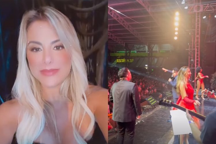 Poliana Rocha, após polêmica da calcinha, surge em show de Leonardo: “tenho que acompanhar”