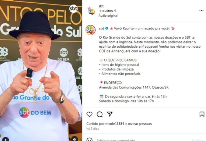 Post de Raul e SBT