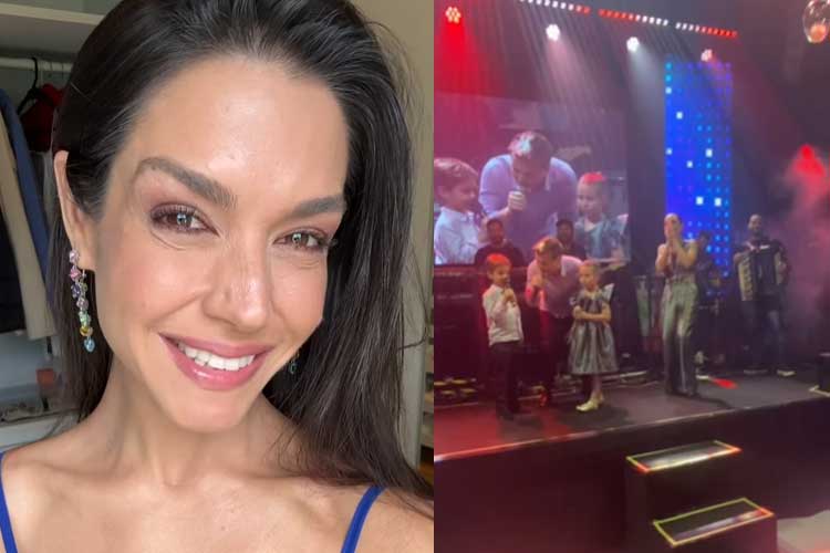 Thais Fersoza mostra os filhos cantando com Michel Teló e emociona: ‘Coração chega a disparar’