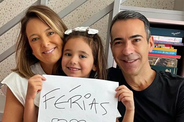 Ticiane Pinheiro e Cesar Tralli com a filha