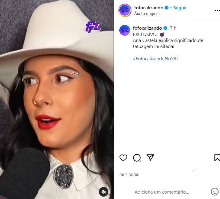 Ana Castela explica significado de tatuagem inusitada realizada com ...