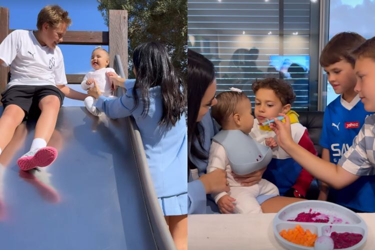 Bruna Biancardi mostra Davi Lucca e Mavie, filhos de Neymar, se divertindo durante passeio