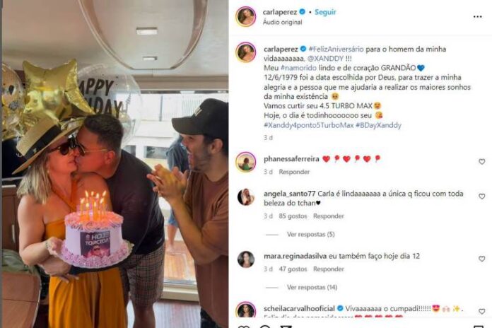 Carla Perez homenageando o Xanddy na data que ele nasceu (Reprodução: Instagram)