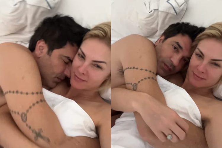 Ana Hickmann surge na cama com Edu Guedes e exibe momentos da intimidade
