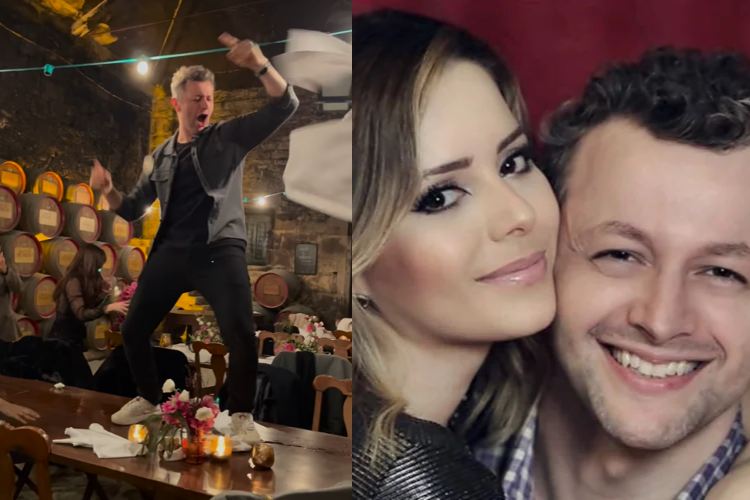 Lucas Lima surge dançando em cima de uma mesa e sai em defesa de Sandy: “Nunca nos podamos”