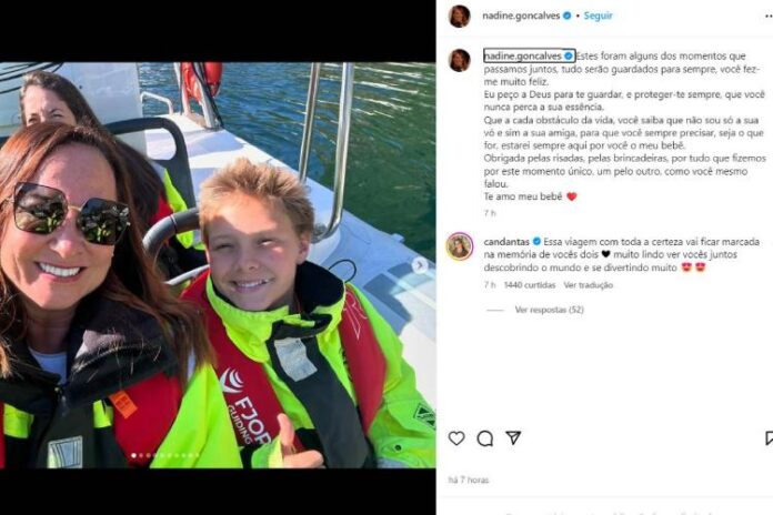 Nadine fazendo carta aberta ao neto Davi Lucca (Reprodução: Instagram)