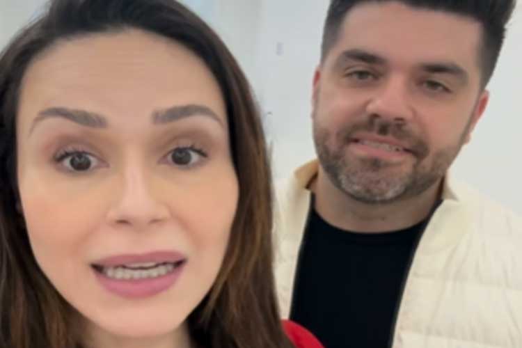 Nadja Haddad aparece ao lado do marido e traz boa notícia sobre o filho: ‘Aconteceu!