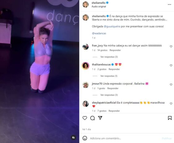 Sheila compartilhando a dança (Reprodução: Instagram)