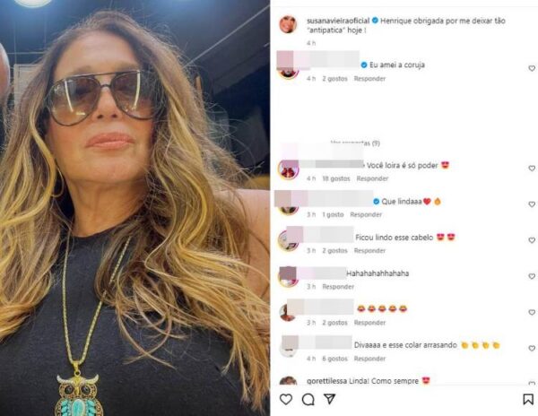 Susana Vieira mostrando o resultado (Reprodução: Instagram)