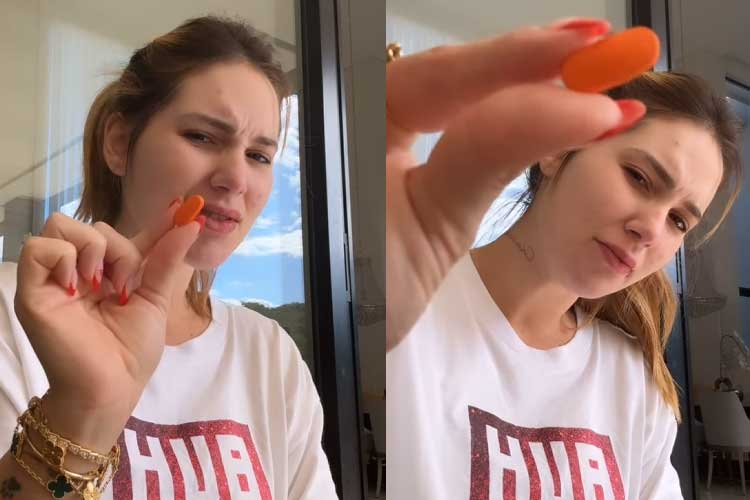 Na terceira gravidez, Virginia Fonseca mostra remédio e explica o motivo: ‘Preciso manter a calma’