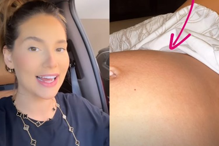 Virginia Fonseca mostra José Leonardo mexendo na barriga: “muito forte”