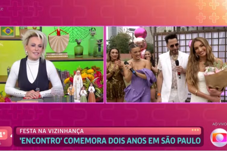 Ana Maria Braga envia flores e parabeniza Patrícia Poeta pelos 2 anos à frente do ‘Encontro’