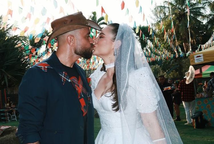 Paolla Oliveira e Diogo Nogueira ‘se casam’ em cerimônia junina: “veio ai”
