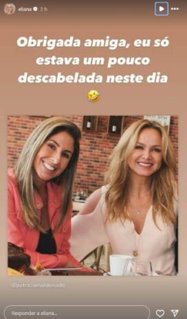 Eliana Eliana respondendo a declaração de Patrícia Maldonado (Reprodução: Instagram)