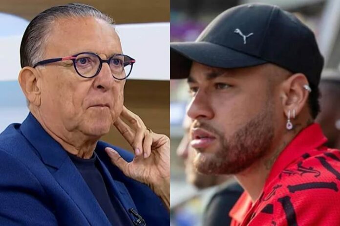 Galvão Bueno e Neymar Galvão Bueno falando sobre Neymar no Roda Vida (TV Cultura/Instagram)