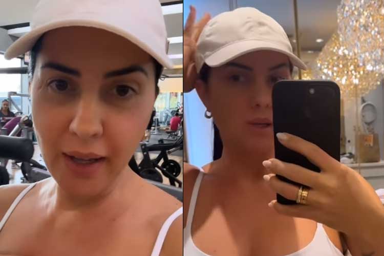 Graciele Lacerda mostra mudanças do corpo durante primeira gravidez: ‘Não cabe mais’