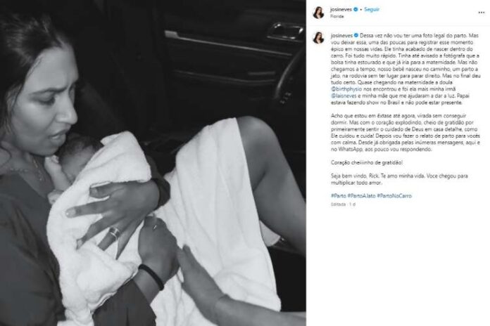 Josi Neves O desabafo de Josi Neves sobre o nascimetno do filho Rick (Reprodução: Instagram)