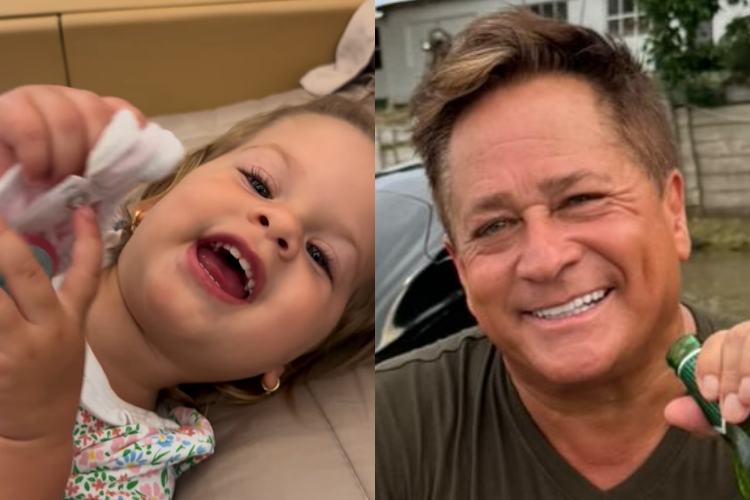 Poliana Rocha encanta ao mostrar ensaio de Maria Flor para conversar com o avô Leonardo