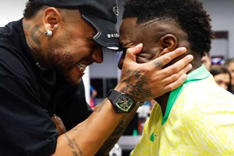 Neymar aparece ao lado de Vini Jr. e celebra aniversário do jogador: ‘Irmão’