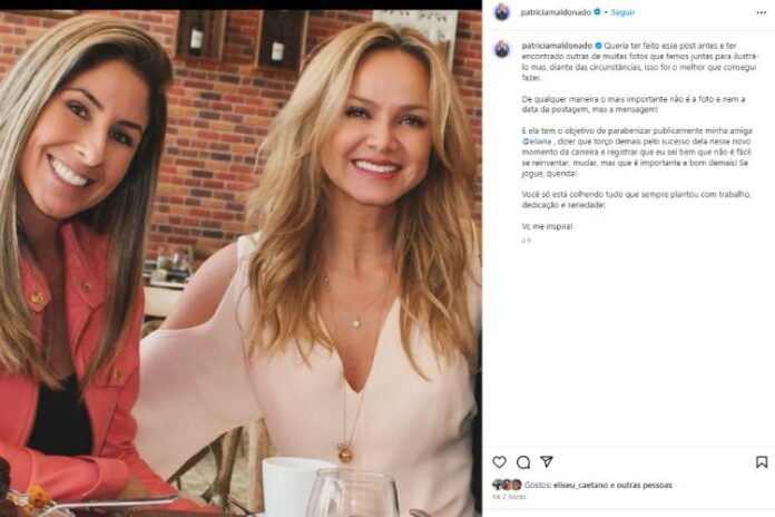 Patrícia Maldonado e Eliana Patrícia Maldonado parabenizando a Eliana (Reprodução: Instagram)