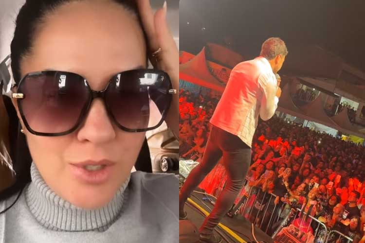 Detalhe em show de Zezé Di Camargo gera reação de Graciele Lacerda: ‘Vocês viram?’