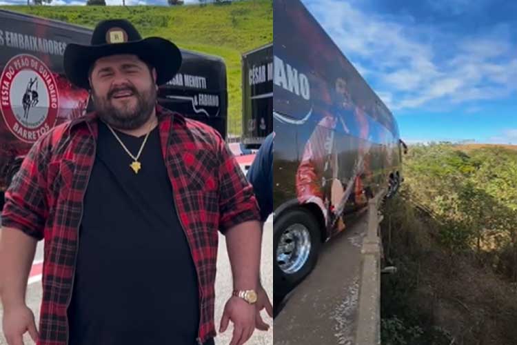 Cesar Menotti compartilha imagens do acidente e faz agradecimento: ‘Livramento’