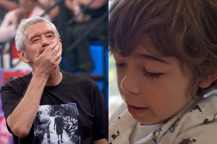 Serginho Groisman se emociona ao receber homenagem do filho, Thomas, na véspera do ‘Dia dos Pais’
