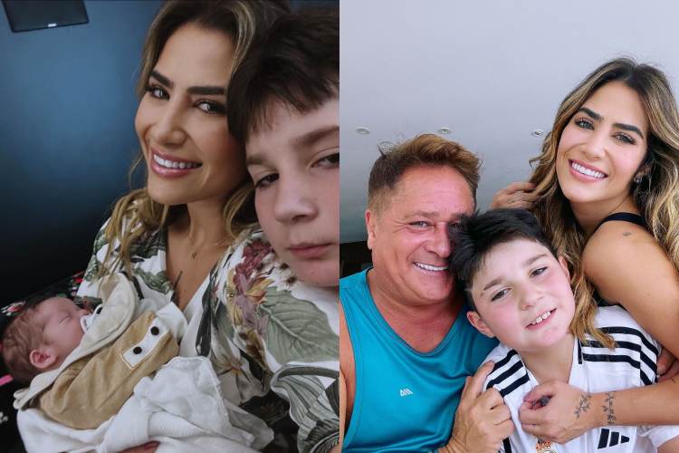Jéssica Beatriz, filha de Leonardo e irmã de Zé Felipe, conhece o sobrinho recém-nascido José Leonardo: “Titia ama muito”